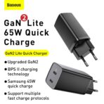 BASEUS GaN2 Lite 65W USB-C Quick Charger - Image 2