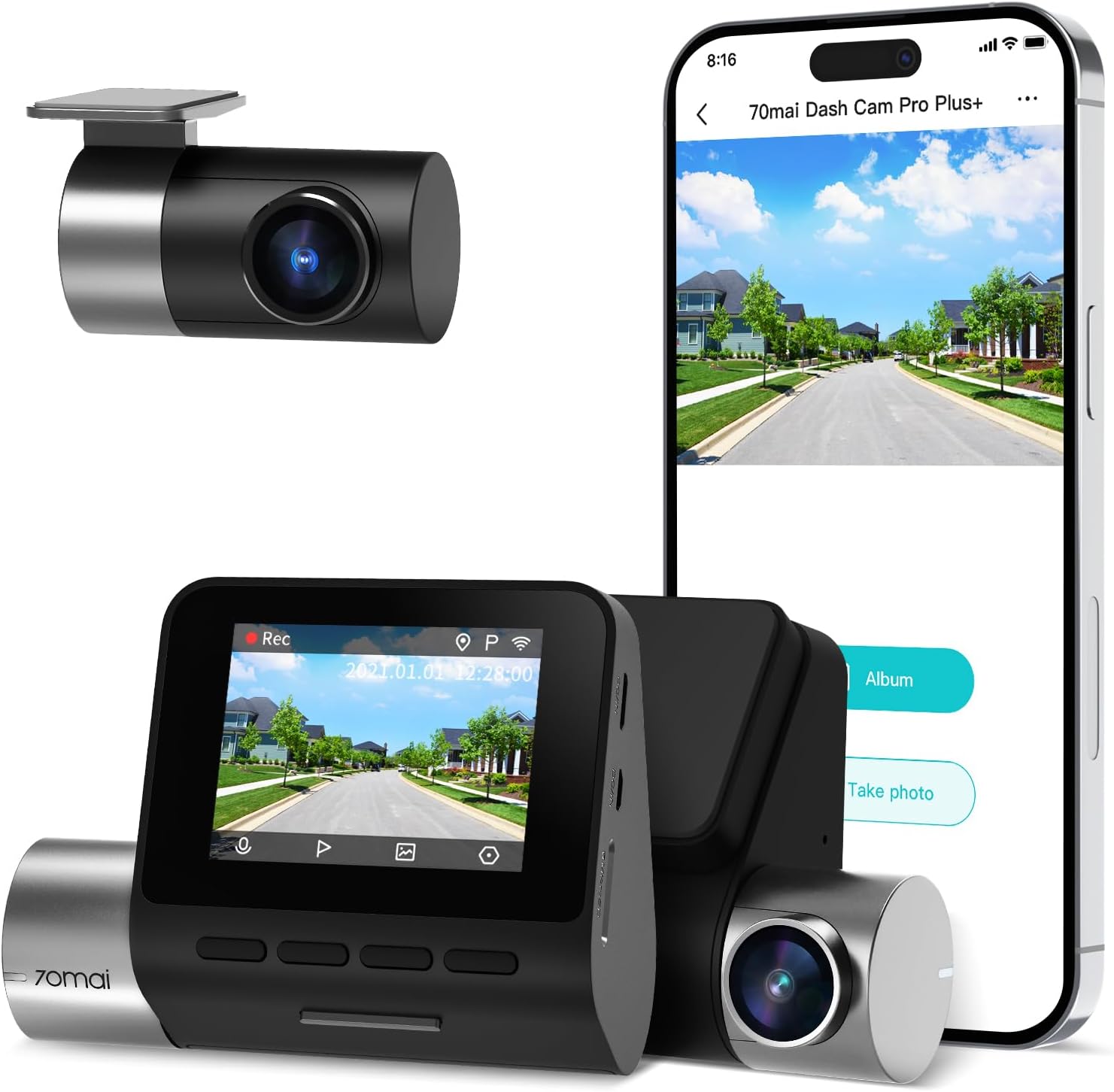 70mai Dash Cam Pro Plus+ A500s With Rear Camera - Xiaomi - Direct