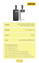 Aspor A317 30000mAh Fast Charging Power Bank - Image 9
