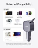 Anker Nano 75W Car Charger with Built-in Retractable USB-C Cable - Image 6