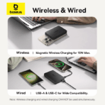 Baseus EnerFill FM12 22.5W 10000mAh Qi2 Magnetic Power Bank - Image 6