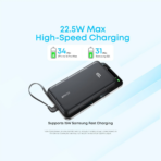 Anker Zolo 22.5W 20000 Power Bank with Built-in USB-C Cable - A110EH11 - Image 2