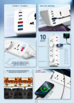 LDNIO SC10610C Power Extension Cord - UK Plug - Image 2