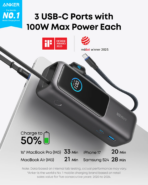 Anker Power Bank 25K 165W with Built-In and Retractable Cables - Image 2