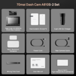 70mai A810S 4K Dash Camera with RearCam & Hardwire Kit - Image 10