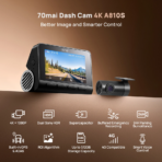 70mai A810S 4K Dash Camera with RearCam & Hardwire Kit - Image 2
