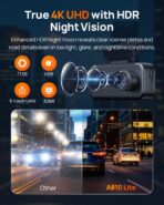 70mai A810 Lite 4K Dash Cam Front and Rear - Image 4