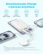 Anker Zolo 45W 20000 Power Bank with Dual Built-in USB-C Cables - A110M - Image 6