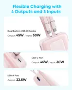 Anker Zolo 45W 20000 Power Bank with Dual Built-in USB-C Cables - A110M - Image 7