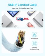 Anker Zolo USB C to USB C 240W Braided Fast Charging Cable - A8060 - Image 3