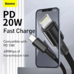 Baseus 20W High Density Braided Type-C to Lightning Data Cable - 1M - Image 3