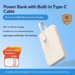 UGREEN PB526 20W 10000mAh Power Bank with Built-in Cable – 55366 - Image 3
